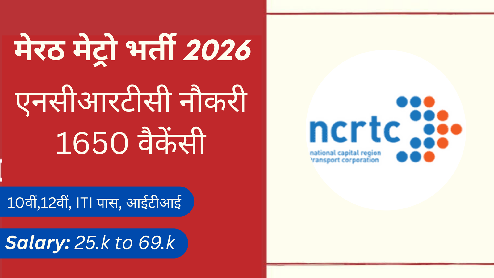 Meerut Metro Recruitment 2026