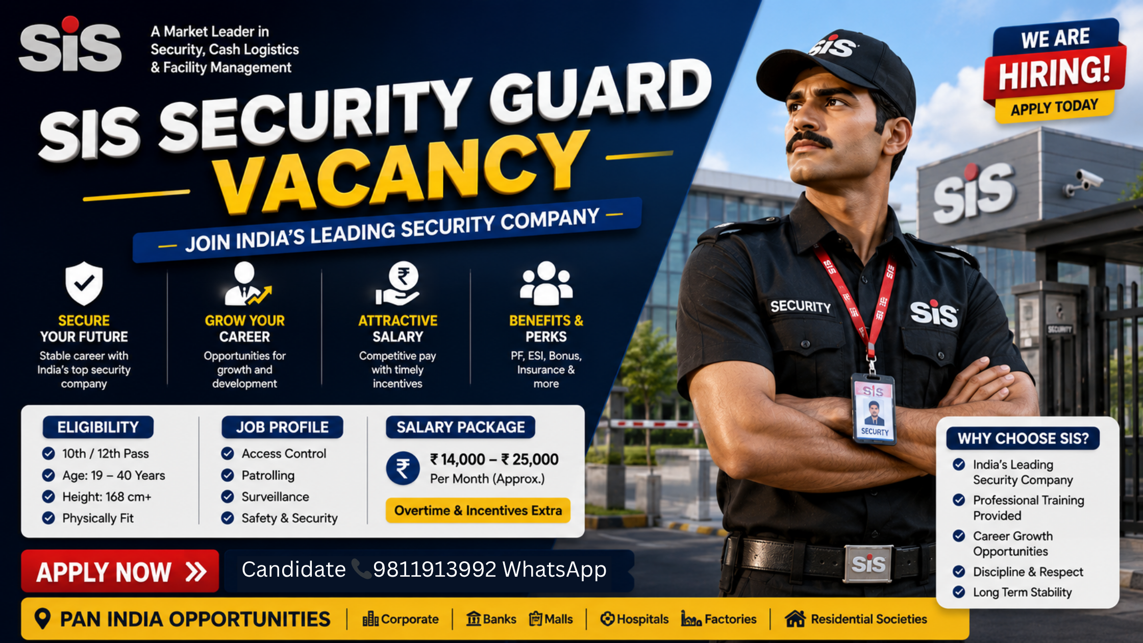 SIS Security Guard Jobs Gurgaon
