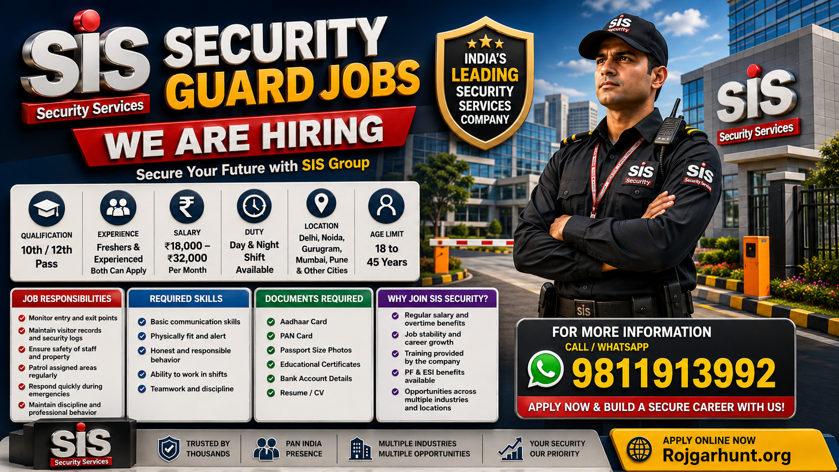 SIS Security Jobs Gurgaon